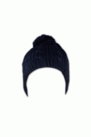 Beanie015：粗線麻花冷帽 訂做 毛球護耳冷帽